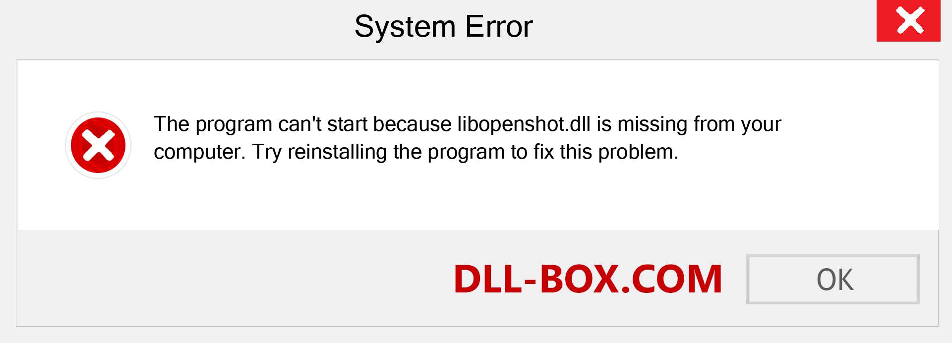  libopenshot.dll file is missing?. Download for Windows 7, 8, 10 - Fix  libopenshot dll Missing Error on Windows, photos, images
